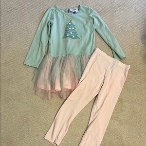 Matching Christmas top and leggings set